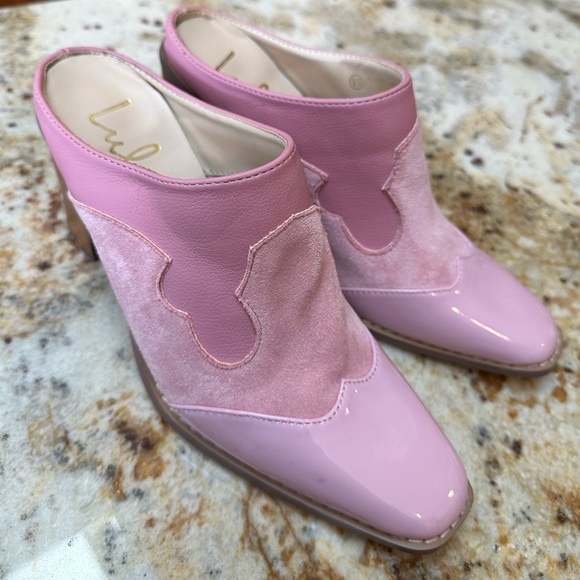 Lulu’s pink slip on heeled mules size 6.5 - Picture 14 of 14
